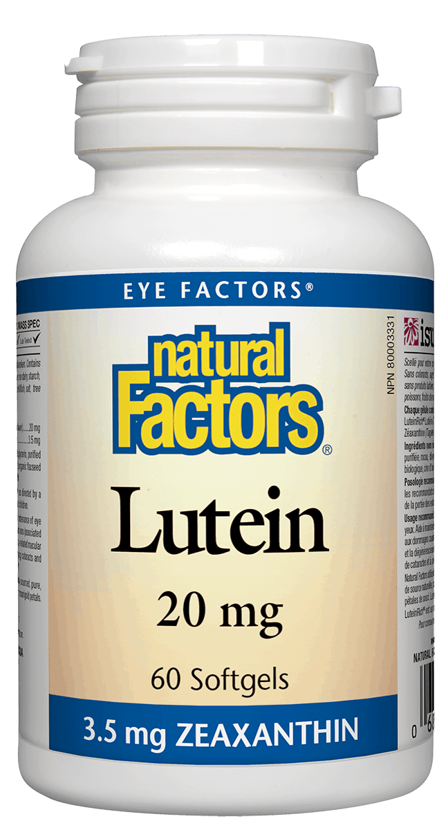 然自自然 Natural Factors Lutein 20 mg,  60 softgels