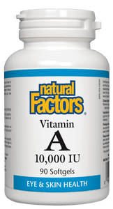 Natural Factors Vitamin A 10,000iu, 90 softgels