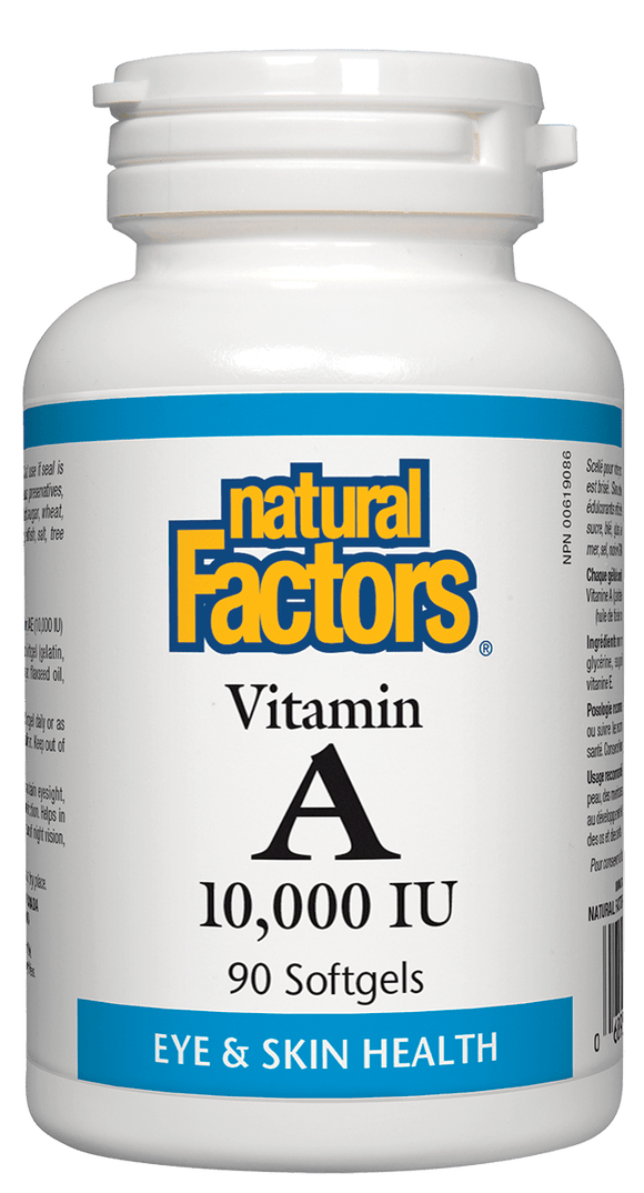 Natural Factors Vitamin A 10,000iu, 90 softgels