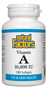 Natural Factors Vitamin A 10,000iu, 180 softgels