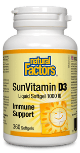 Natural Factors SunVitamin D3 1000IU 360 softgels