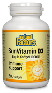 Natural Factors SunVitamin D3 1000 IU 500 softgels