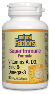 Natural Factors Vitamin A, D3, Zinc & Omega 3 , 90 Liquid Softgels