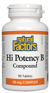 Natural Factors Hi Potency B Complex, 50 mg, 90 tabs