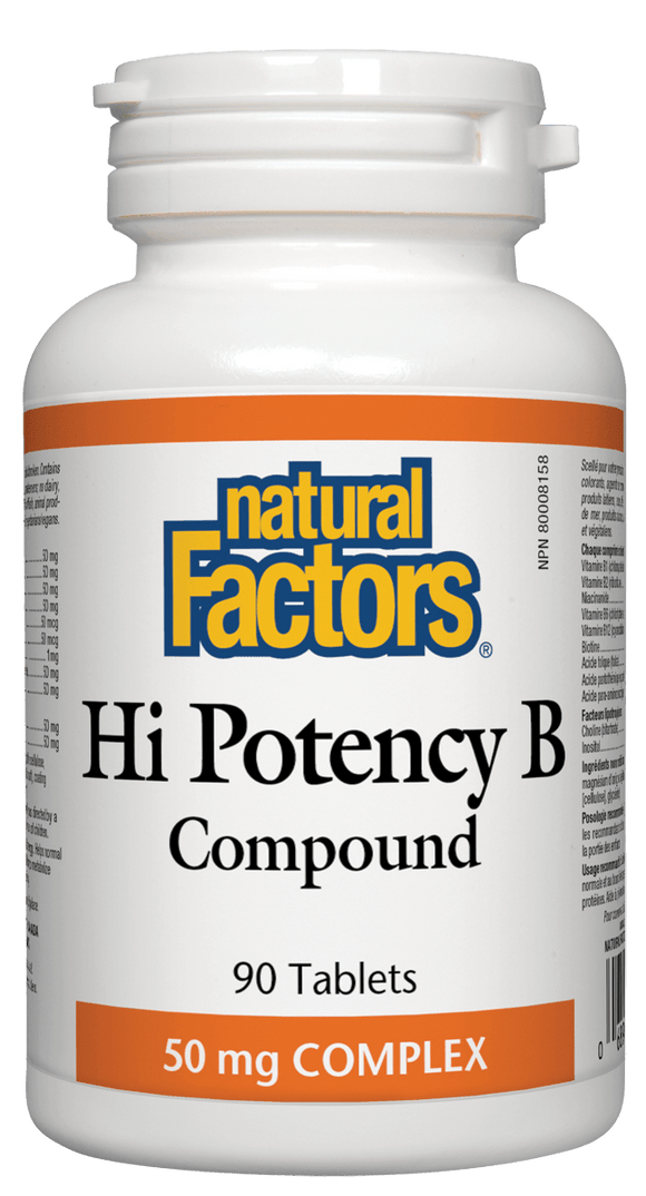 Natural Factors Hi Potency B Complex, 50 mg, 90 tabs