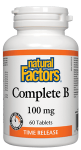 Natural Factors Complete Vitamin B, Time Release, 100 mg, 60 tabs
