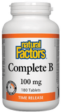 Natural Factors Complete Vitamin B, Time Release, 100 mg