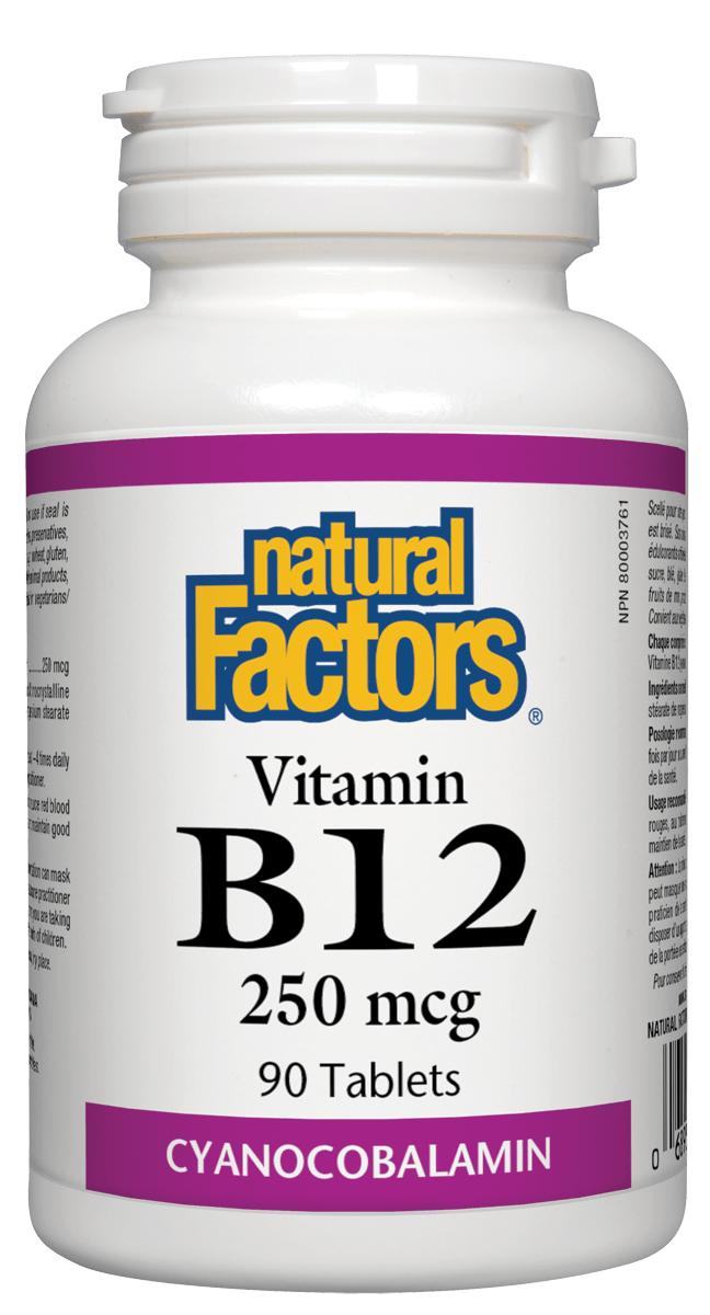 然自自然 Natural Factors B12  250mcg 90 tablets