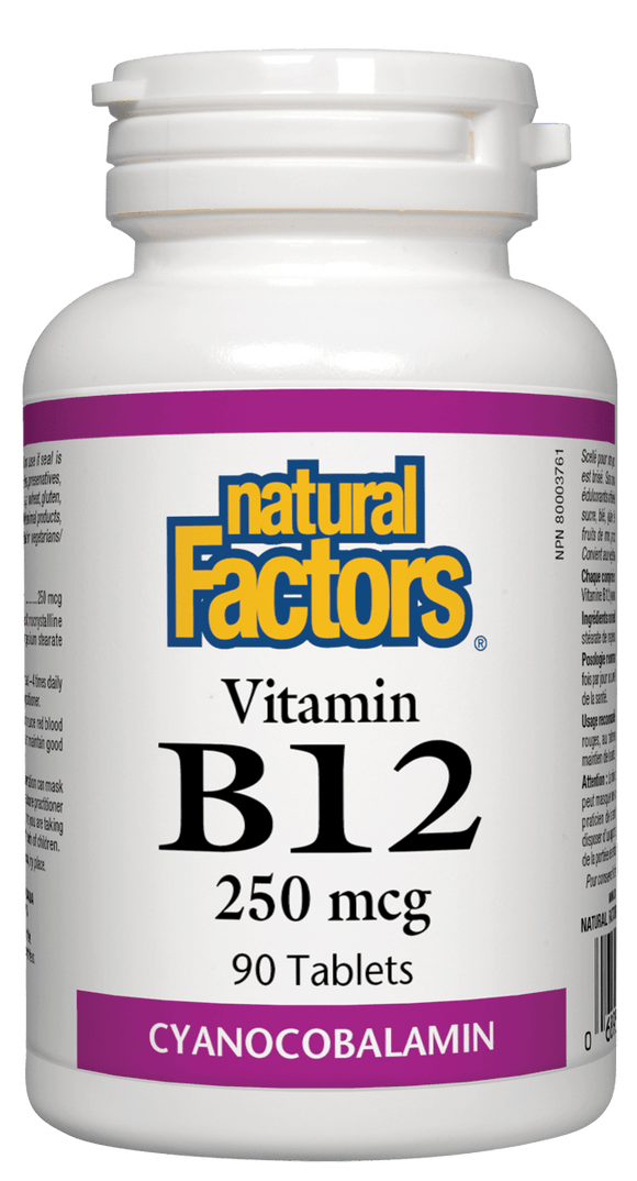 Natural Factors B12 , 250mcg, 90 tabs