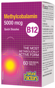 Natural Factors 維生素B12，甲基氰鈷胺，5000mcg, 60錠劑