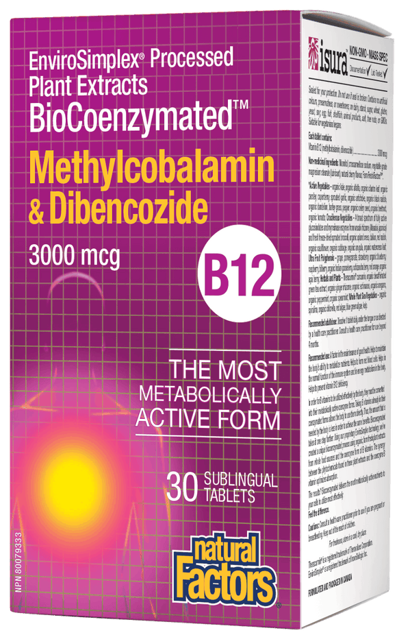 Natural Factors Methylcobalamin & Dibencozide 3000 mcg 30 sublingual tabs