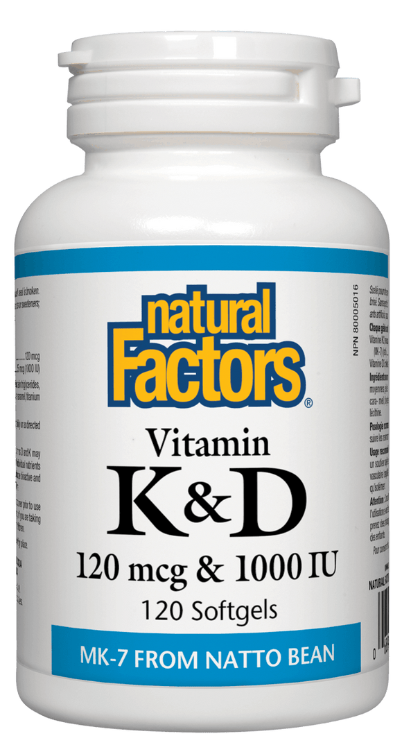 Natural Factors Vitamin K & D, 120 Softgels