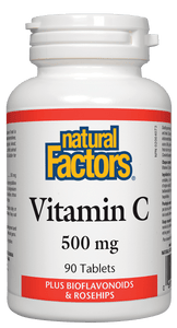 Natural Factors維生素C 500 mg +生物類黃酮和玫瑰果，90片