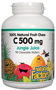 Natural Factors 兒童咀嚼式維他命C，叢林果汁，500毫克，90片