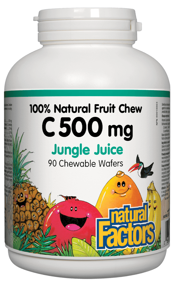Natural Factors Chewable Vitamin C, Jungle Juice, 500 mg, 90 wafers