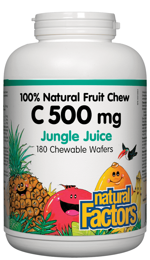 Natural Factors 儿童咀嚼式维他命C，丛林果汁口味，500毫克，180片