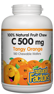 Natural Factors 维他命 C 500 毫克 甜橙口味，180 片咀嚼片