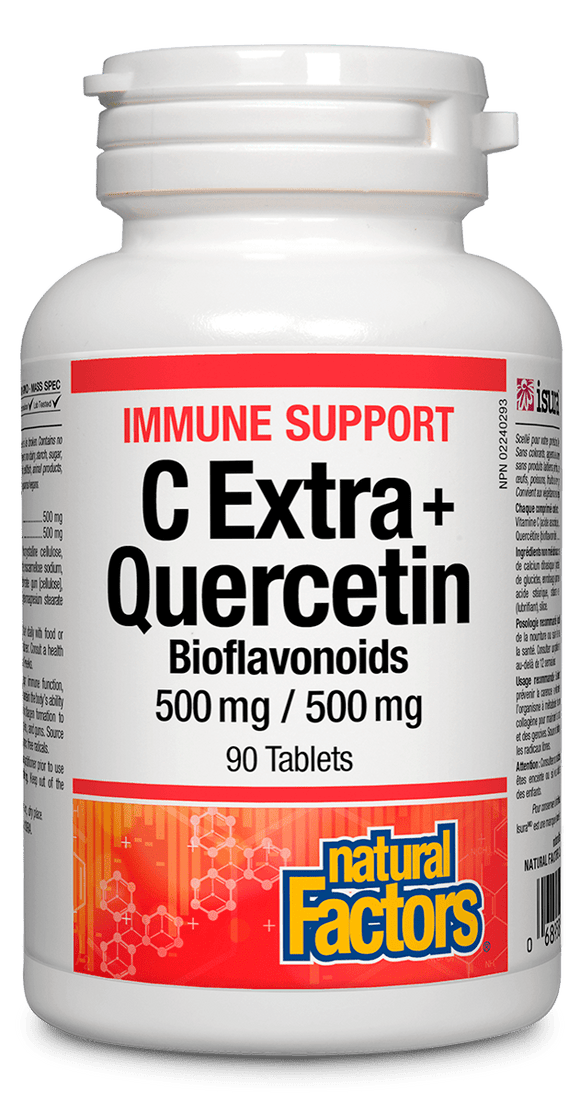 Natural Factors C Extra + Quercetin 500 mg / 500 mg · Bioflavonoids, 90 tables