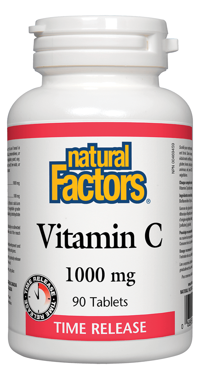 Natural Factors Vitamin C - Time Release, 1000 mg, w/100mg Citrus Bioflavonoids, 90 tabs