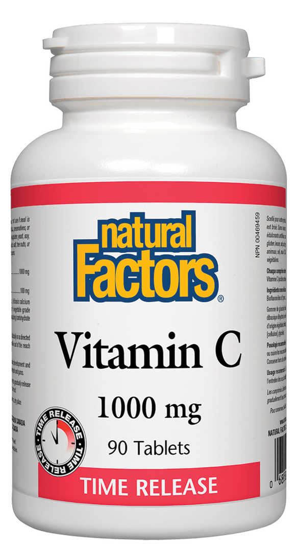 Natural Factors Vitamin C - Time Release, 1000 mg, w/100mg Citrus Bioflavonoids, 90 tabs