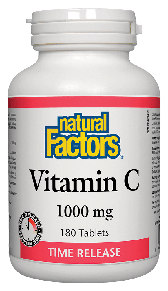 Natural Factors Vitamin C - Time Release, 1000 mg with 100mg Citrus Bioflavonoids, 180 tabs