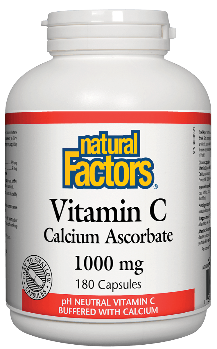 [優惠組合] 6瓶 X Natural Factors 維生素 C 抗壞血酸鈣 1000 毫克 180粒