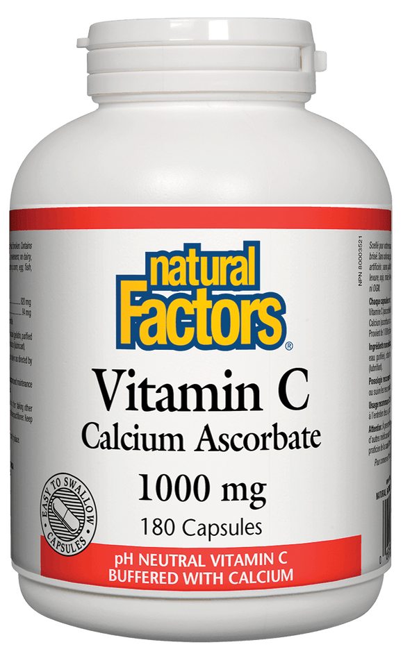 Natural Factors 維生素 C 抗壞血酸鈣 1000 毫克 180粒