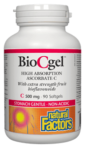 Natural Factors BioCGel High Absorption Ascorbate 500 mg, 90 softgels