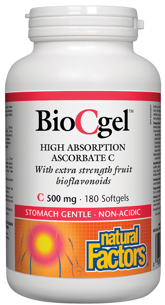 Natural Factors BioCgel High Absorption Ascorbate 500 mg, 180 softgels