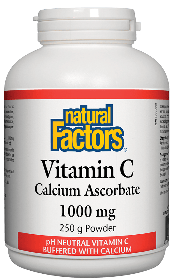 Natural Factors 維生素 C 1000 毫克鈣抗壞血酸粉，250 克