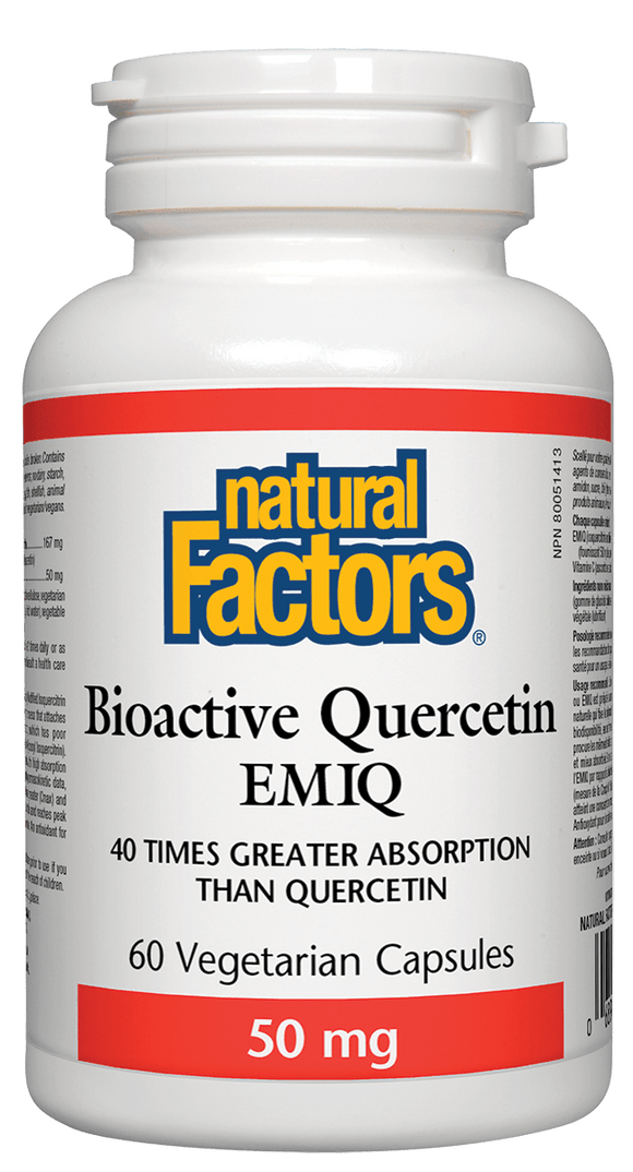  Natural Factors  生物活性槲皮素EMIQ抗過敏，50毫克，60素食膠囊