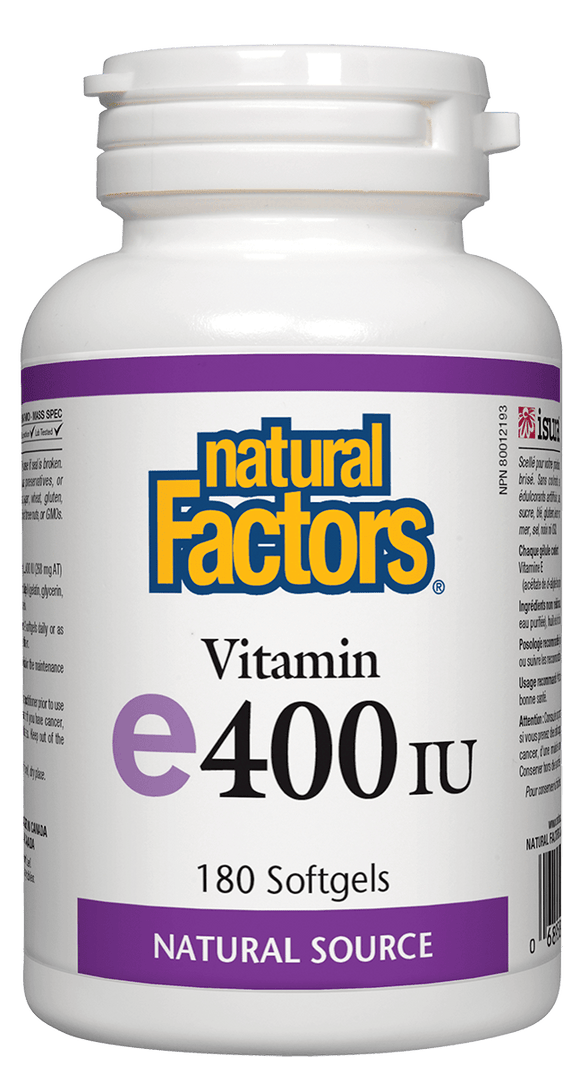 Natural Factors 純天然維生素E 400, 180軟膠囊