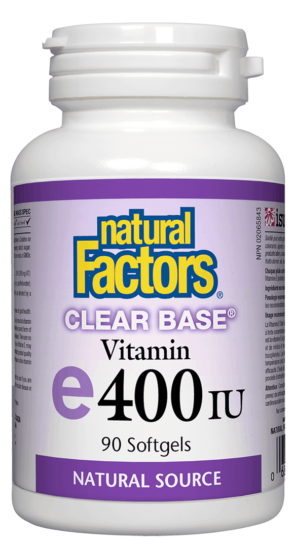 Natural Factors Vitamin E 400IU Clear Base, 90 softgels