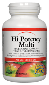 Natural Factors Hi Potency Multi, Vegetarian Formula, 90 tabs