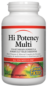 Natural Factors Hi Potency Multi, Vegetarian Formula, 180 tabs
