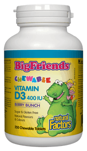 Natural Factors BigFriends Vitamin D3, 250 Chew tabs