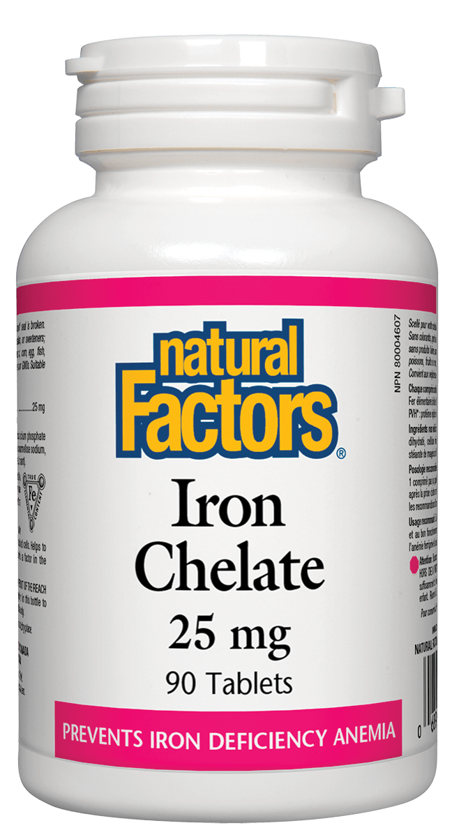 Natural Factors 鐵螯合補充劑，25毫克，90片