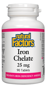 Natural Factors, Iron Chelate, 25mg, 90 tablets