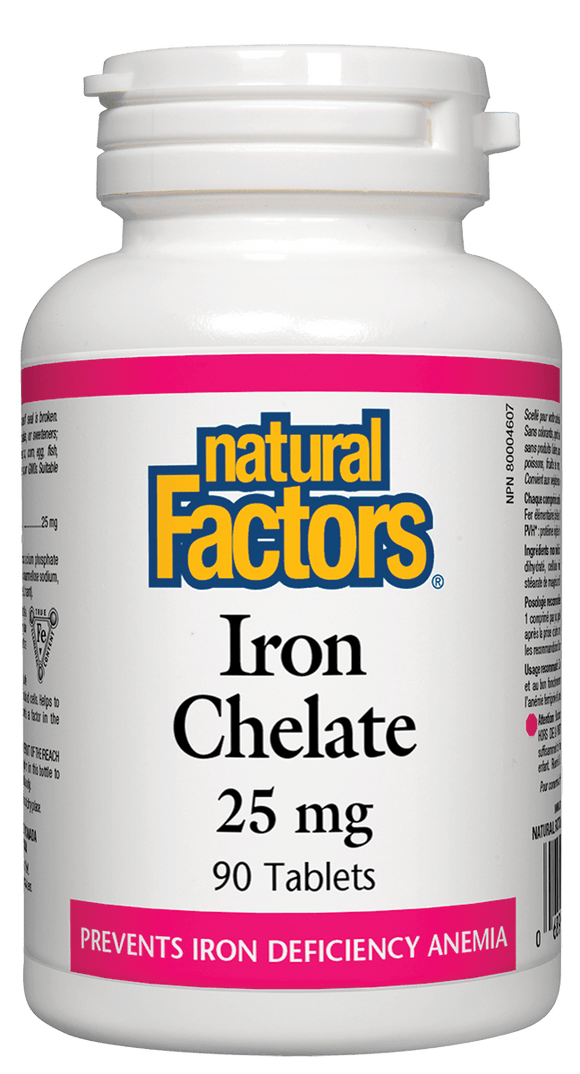 Natural Factors, Iron Chelate, 25mg, 90 tablets
