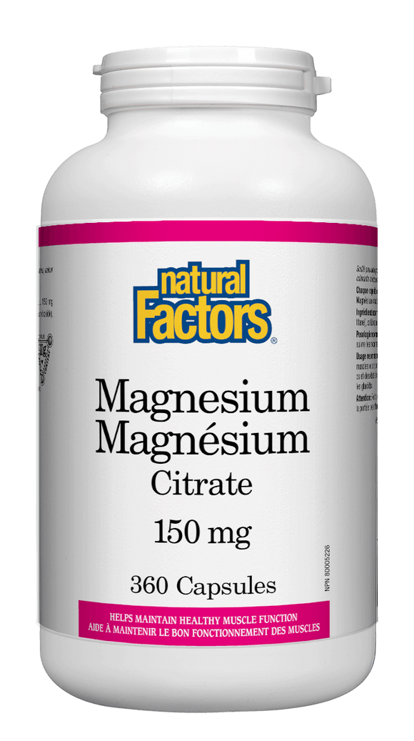 Natural Factors Magnesium Citrate 150 mg, 360 caps