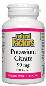 Natural Factors Potassium Citrate 99 mg, 180 Tablets