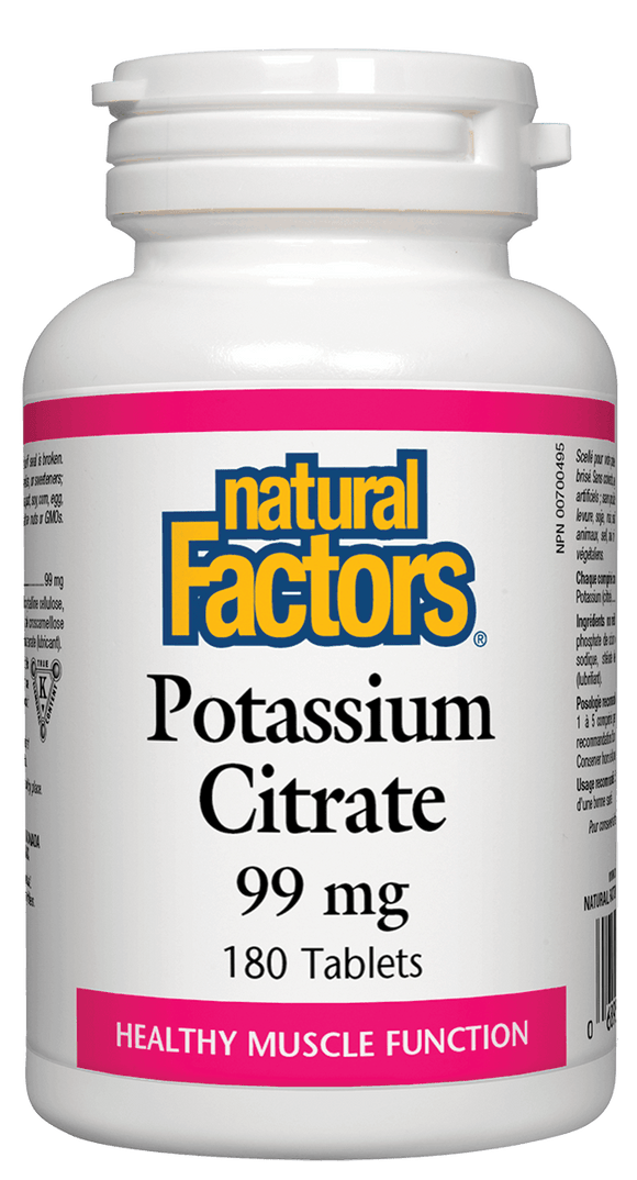 Natural Factors Potassium Citrate 99 mg, 180 Tablets
