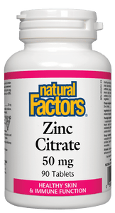 Natural Factors Zinc Citrate, 50mg, 90 tablets
