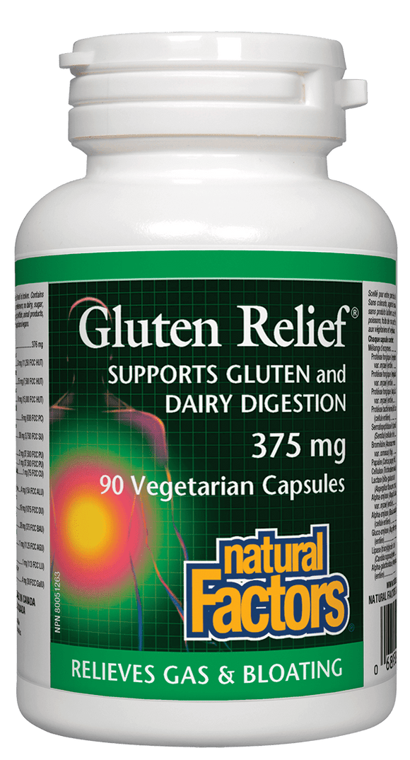 Natural Factors Gluten Relief 375mg, 90 v-caps