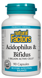 Natural Factors Acidophilus and Bifidus, 5 billion 90 caps