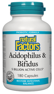 Natural Factors Acidophilus & Bifidus 5 Billion 180 capsules