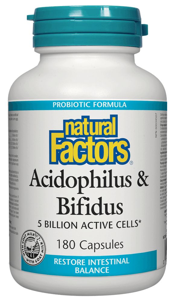 Natural Factors Acidophilus & Bifidus 5 Billion 180 capsules