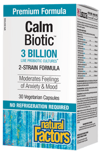 Natural Factors CalmBiotics, 3 Billion Active Cells, 30 vcaps