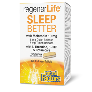 Natural Factors RegenerLife 高效助眠补充剂，60 片（三层片剂）