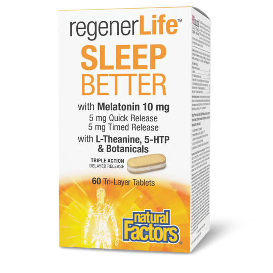 Natural Factors RegenerLife 高效助眠補充劑，60 片（三層片劑）